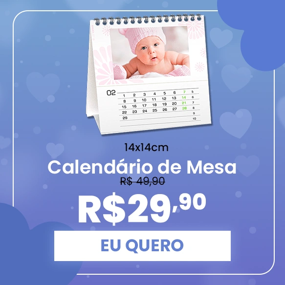 Calendário de Mesa 14x14cm