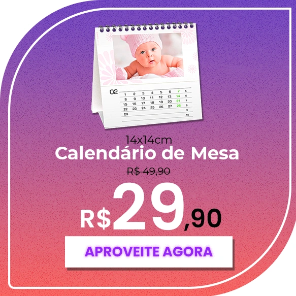 Calendário de Mesa 14x14cm