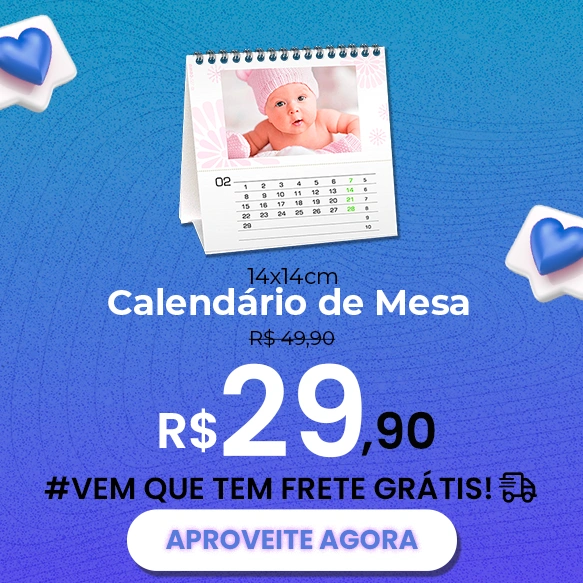 Calendário de Mesa 14x14cm