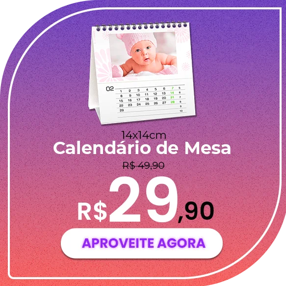 Calendário de Mesa 14x14cm