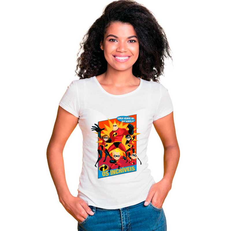 camiseta super heróis feminina
