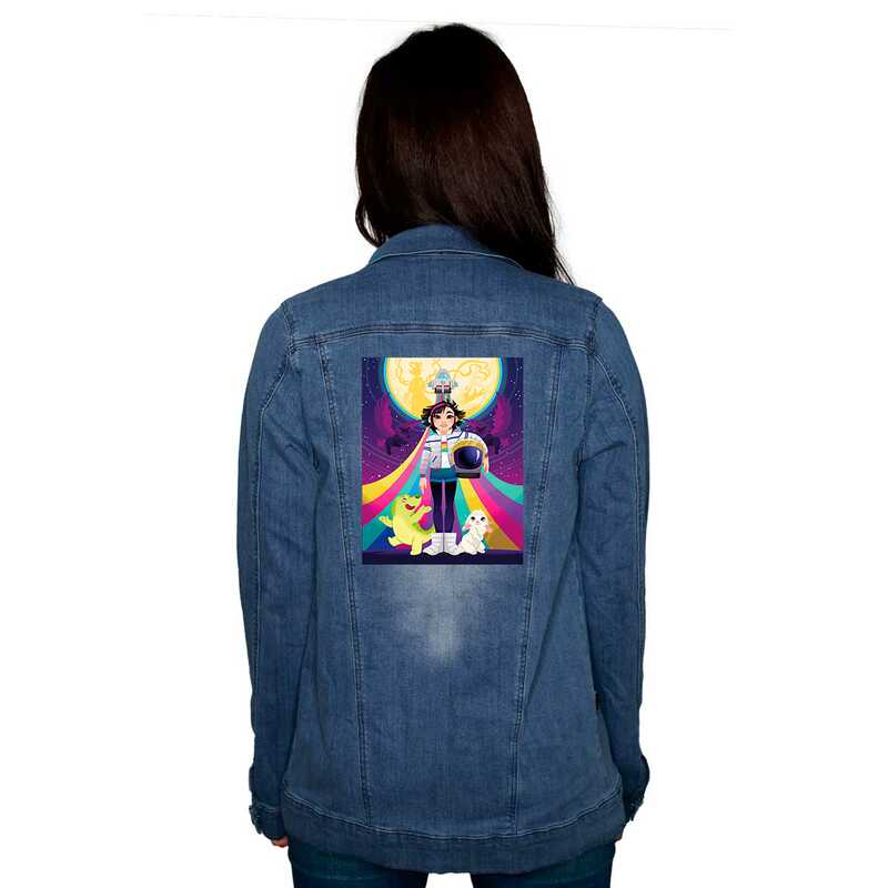Jaqueta Jeans Feminina Netflix A Caminho Da Lua Arco Iris Tudu