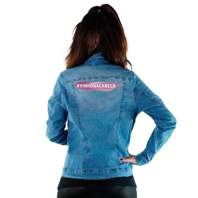 jaqueta jeans vinho feminina