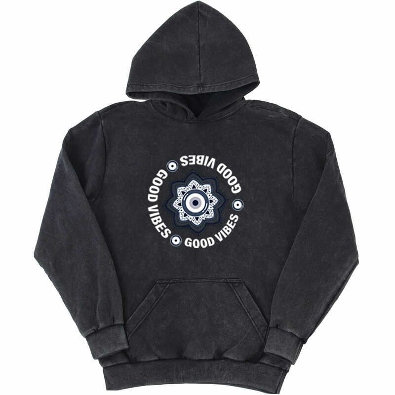 good vibes moletom com capuz black